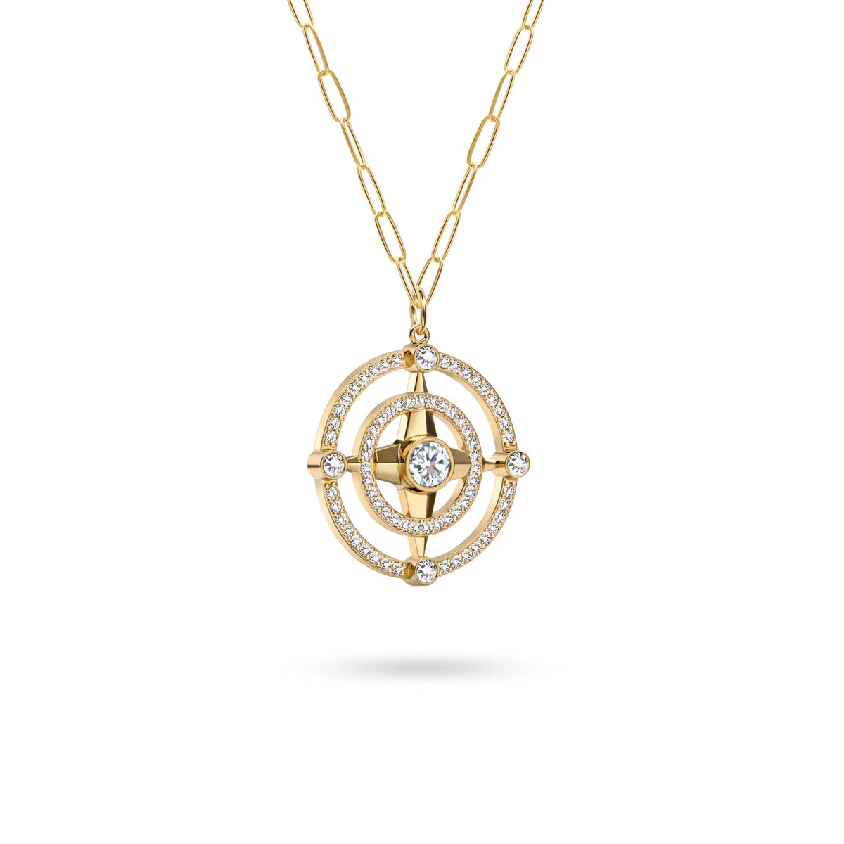 Compass Birthstone Pendant in 14k Gold