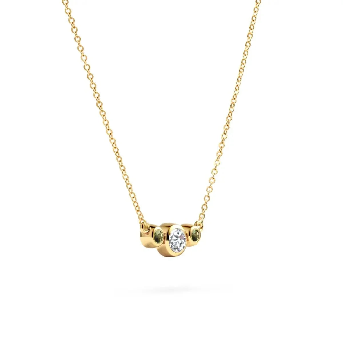 Barrington Diamond Necklace with Peridot Side Stones (August)