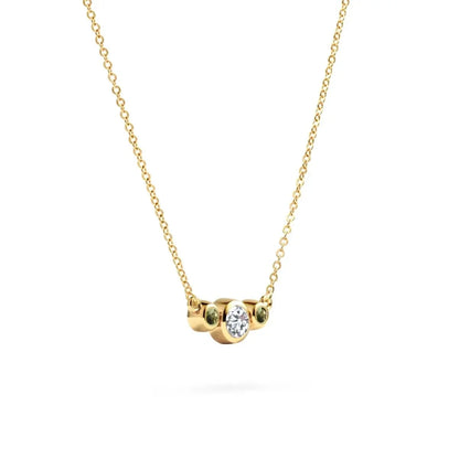 Barrington Diamond Necklace with Peridot Side Stones (August)
