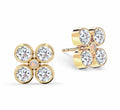 Barrington Quatrefoil Diamond & Opal Earrings in 14k Gold (October)