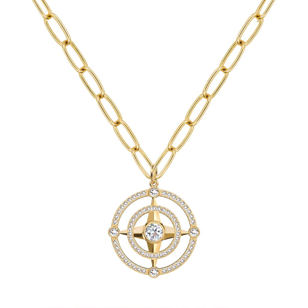 Compass Birthstone Pendant in 14k Gold