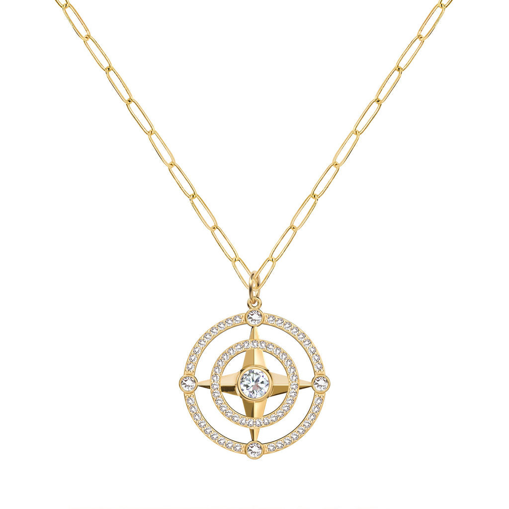 Compass Birthstone Pendant in 14k Gold