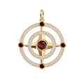 Compass Garnet & Diamond Pendant in 14k Gold (January)