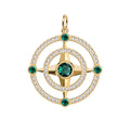Compass Emerald & Diamond Pendant in 14k Gold (May)