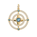 Compass Alexandrite & Diamond Pendant in 14k Gold (June)