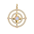 Compass Opal & Diamond Pendant in 14k Gold (October)