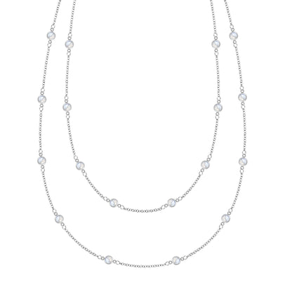 Bayberry Moonstone Long Necklace in 14k Gold (June)