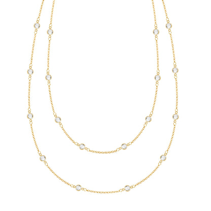 Bayberry Birthstone Long Necklace in 14k Gold