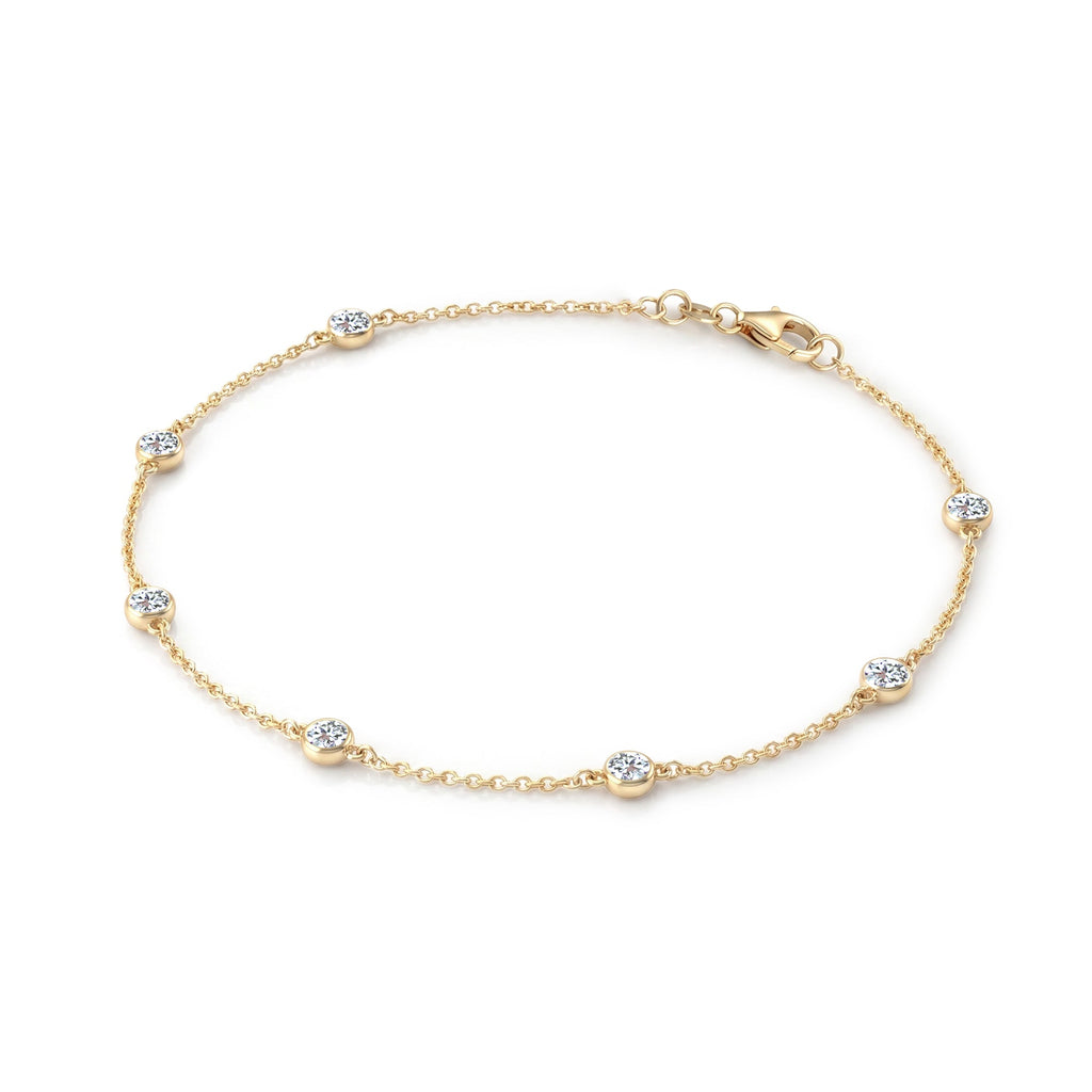 Bayberry Luxe 7 Diamond Bracelet in 14k Gold (April)