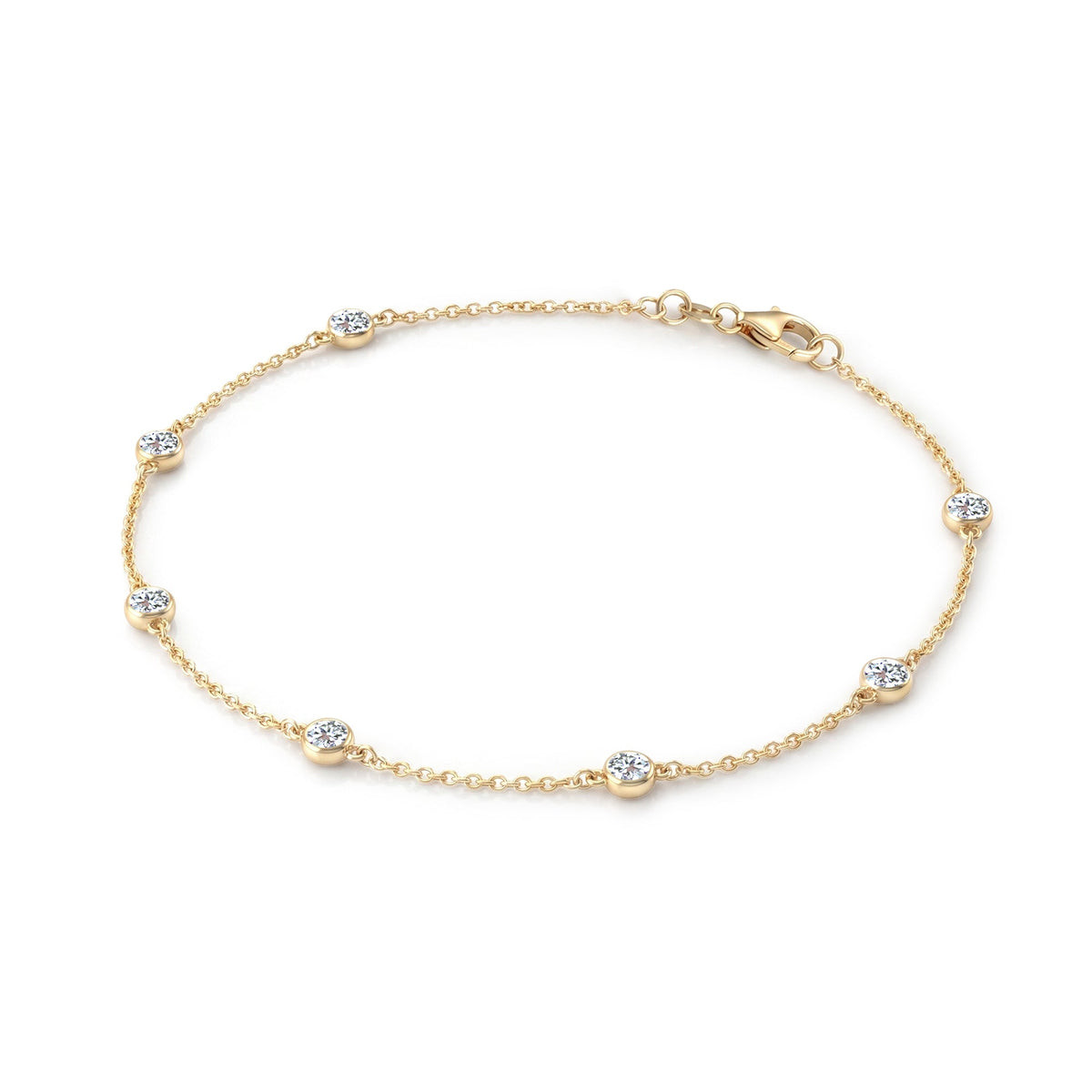 Bayberry Luxe 7 Diamond Bracelet in 14k Gold (April)