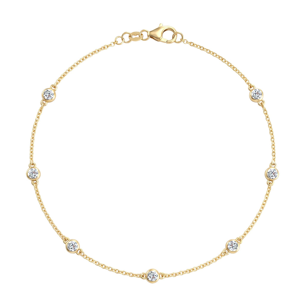 Bayberry Luxe 7 Diamond Bracelet in 14k Gold (April)