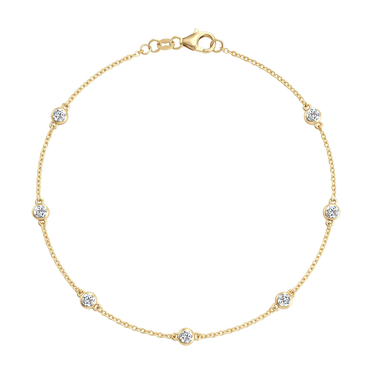 Bayberry Luxe 7 Diamond Bracelet in 14k Gold (April)