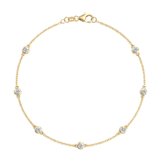 Bayberry Luxe 7 Diamond Bracelet in 14k Gold (April)
