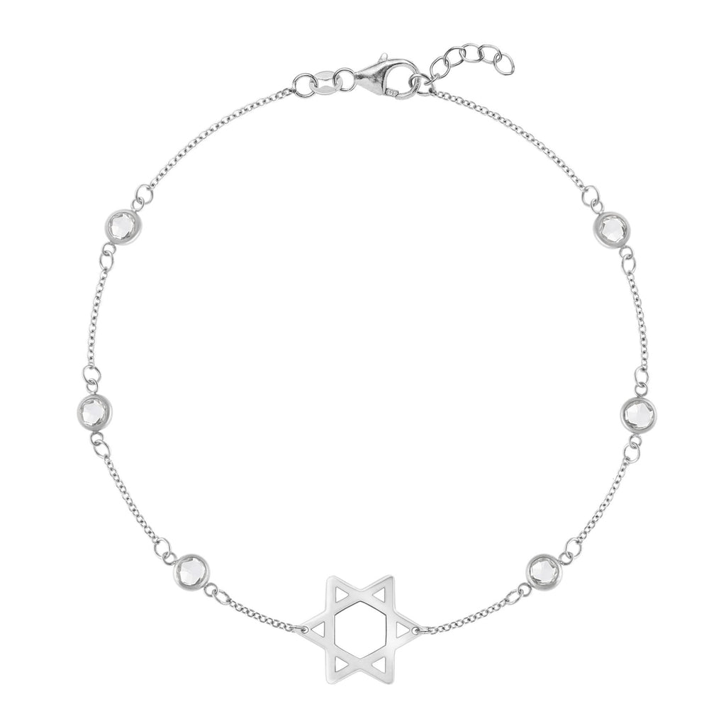 Bayberry Birthstone Star of David Bracelet in 14k Gold