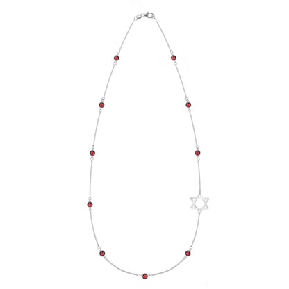 Bayberry Garnet Star of David Necklace in 14k Gold (January)