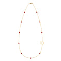 Bayberry Ruby Star of David Necklace in 14k Gold (July)