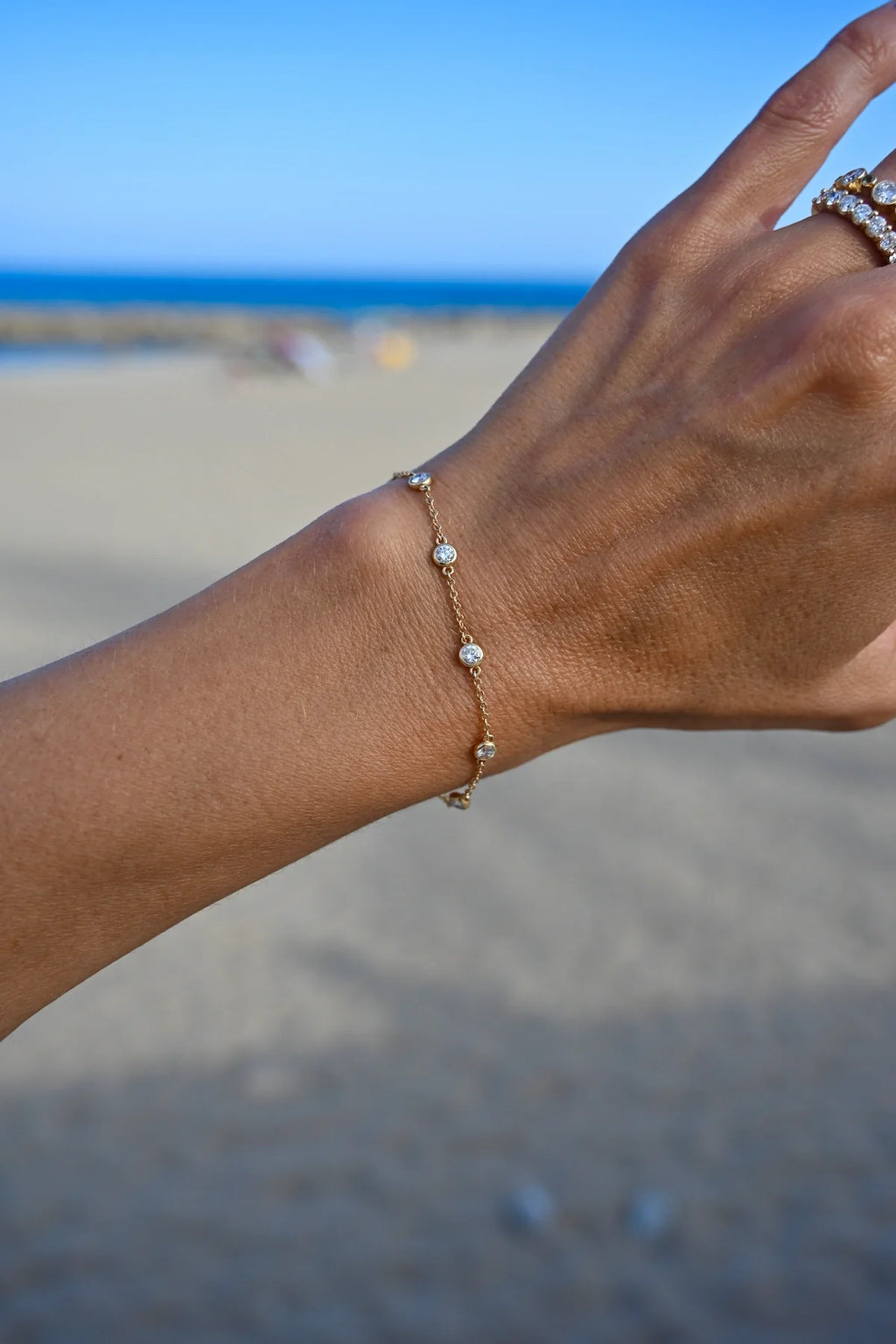 Bayberry Luxe 7 Diamond Bracelet in 14k Gold (April)