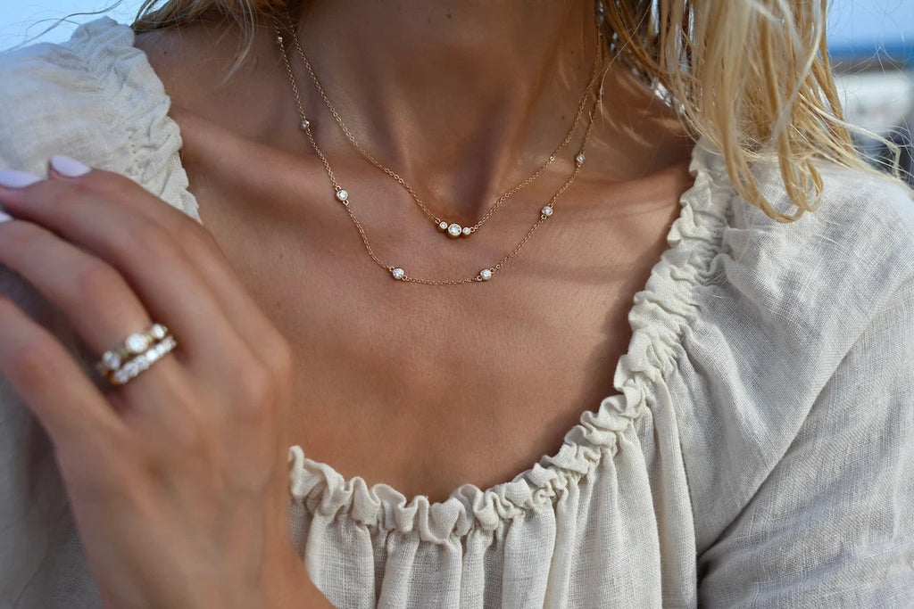 Bayberry Luxe 11 Diamond Necklace in 14k Gold (April)