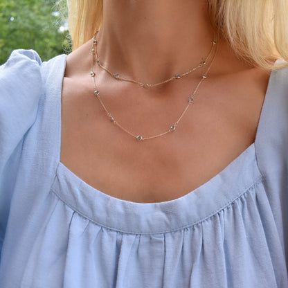 Bayberry Nantucket Blue Topaz Long Necklace in 14k Gold (December)