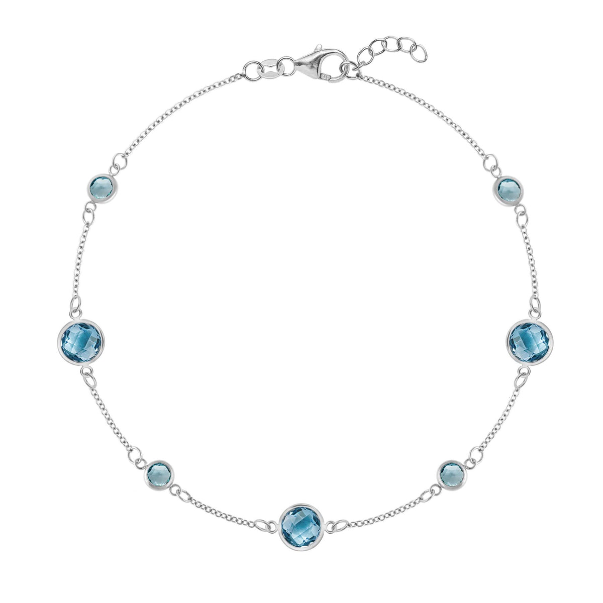 Bayberry Grand & Petite 7 Nantucket Blue Topaz Bracelet in 14k Gold (December)