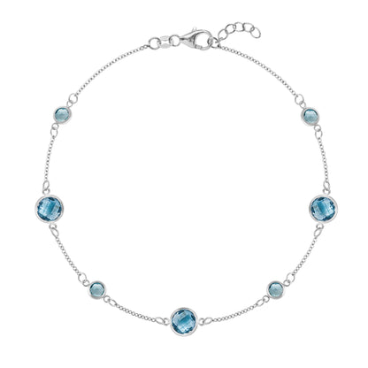 Bayberry Grand & Petite 7 Nantucket Blue Topaz Bracelet in 14k Gold (December)