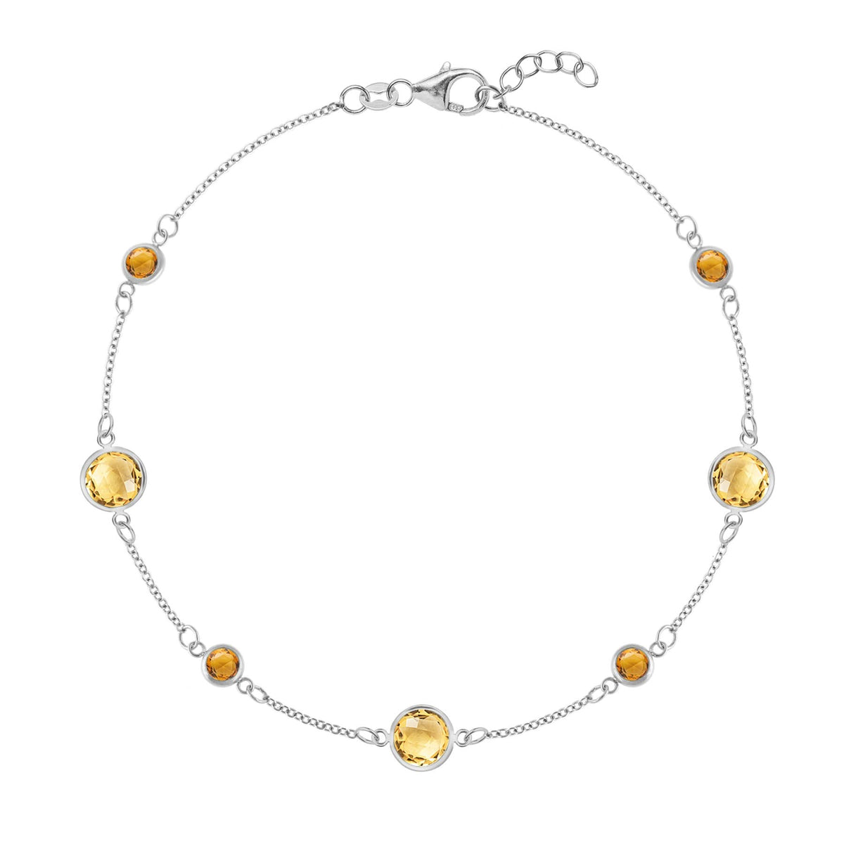 Bayberry Grand & Petite 7 Citrine Bracelet in 14k Gold (November)