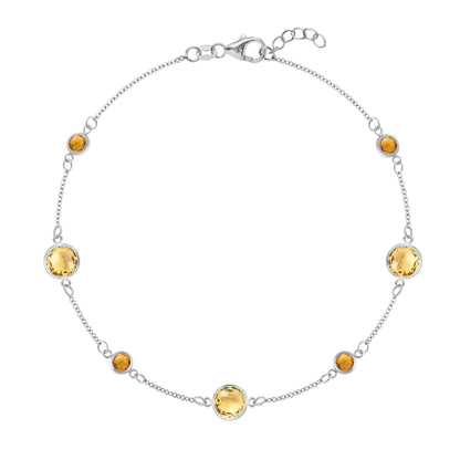 Bayberry Grand & Petite 7 Citrine Bracelet in 14k Gold (November)