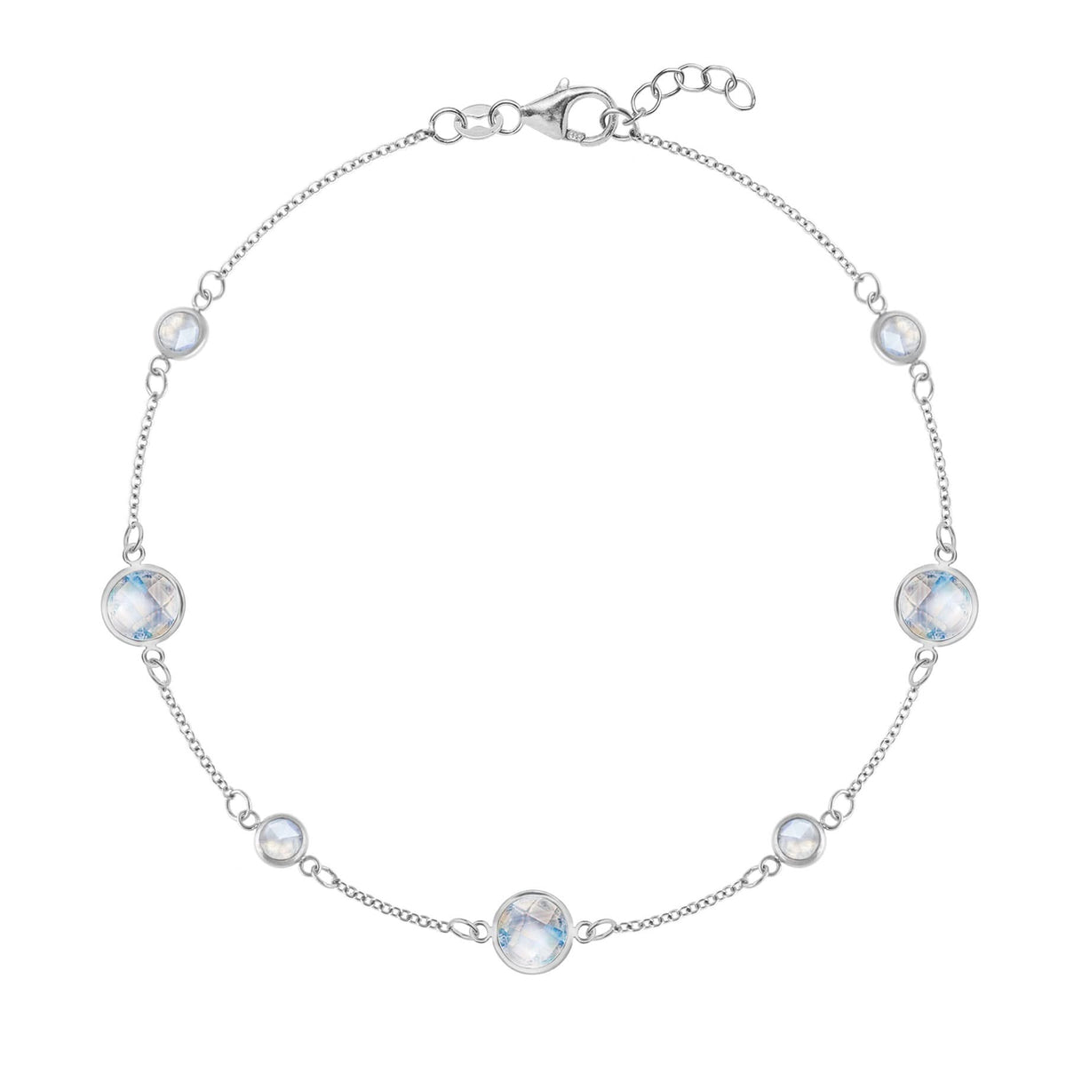 Bayberry Grand & Petite 7 Moonstone Bracelet in 14k Gold (June)