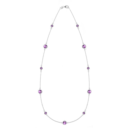 Bayberry Grand & Petite 11 Amethyst Necklace in 14k Gold (February)