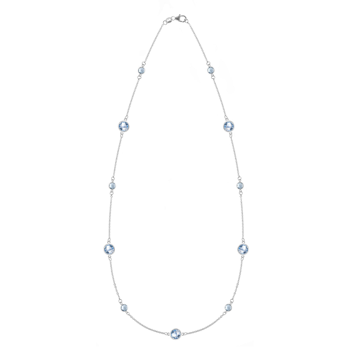 Bayberry Grand & Petite 11 Aquamarine Necklace in 14k Gold (March)