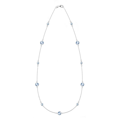 Bayberry Grand & Petite 11 Aquamarine Necklace in 14k Gold (March)