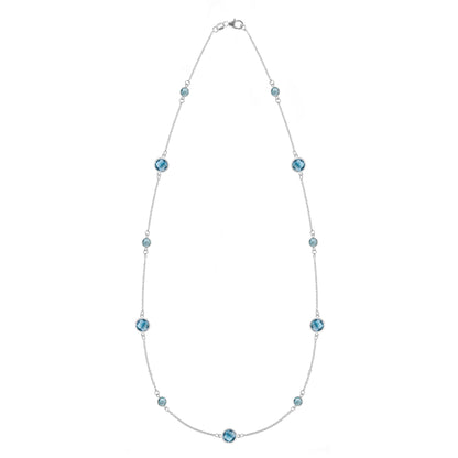 Bayberry Grand & Petite 11 Nantucket Blue Topaz Necklace in 14k Gold (December)