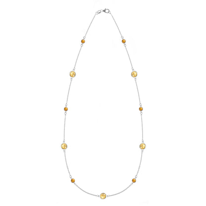 Bayberry Grand & Petite 11 Citrine Necklace in 14k Gold (November)