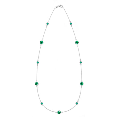 Bayberry Grand & Petite 11 Emerald Necklace in 14k Gold (May)