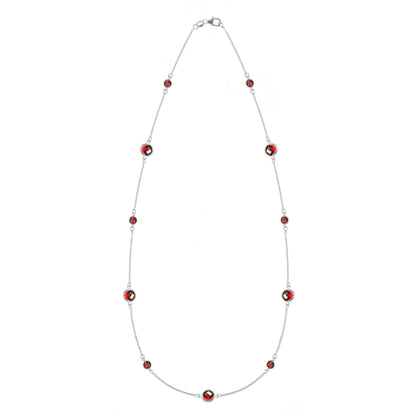 Bayberry Grand & Petite 11 Garnet Necklace in 14k Gold (January)