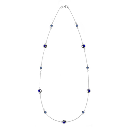 Bayberry Grand & Petite 11 Sapphire Necklace in 14k Gold (September)