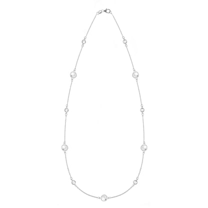 Bayberry Grand & Petite 11 White Topaz Necklace in 14k Gold (April)