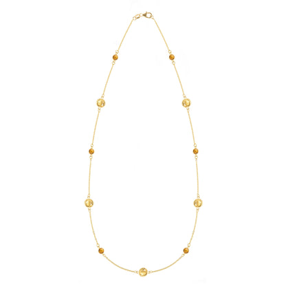 Bayberry Grand & Petite 11 Citrine Necklace in 14k Gold (November)