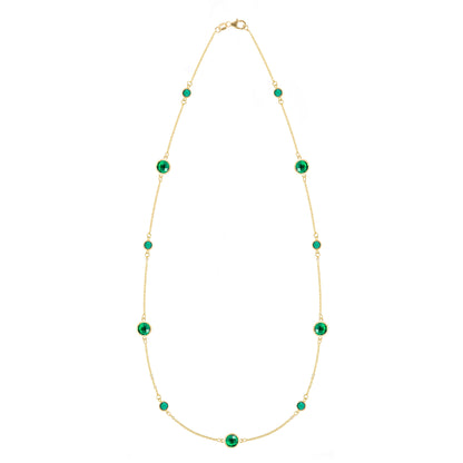 Bayberry Grand & Petite 11 Emerald Necklace in 14k Gold (May)