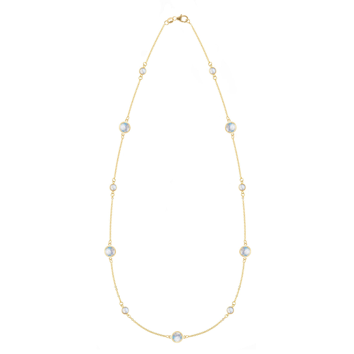 Bayberry Grand & Petite 11 Moonstone Necklace in 14k Gold (June)