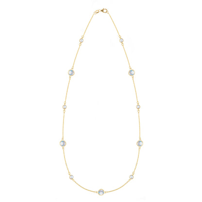 Bayberry Grand & Petite 11 Moonstone Necklace in 14k Gold (June)