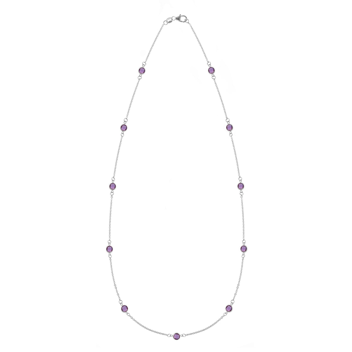 Bayberry 11 Amethyst Necklace in 14k Gold (February)