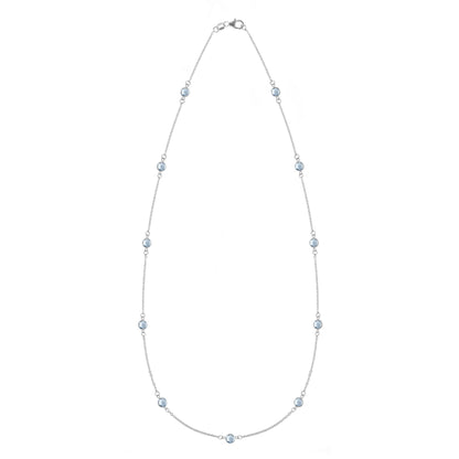 Bayberry 11 Aquamarine Necklace in 14k Gold (March)