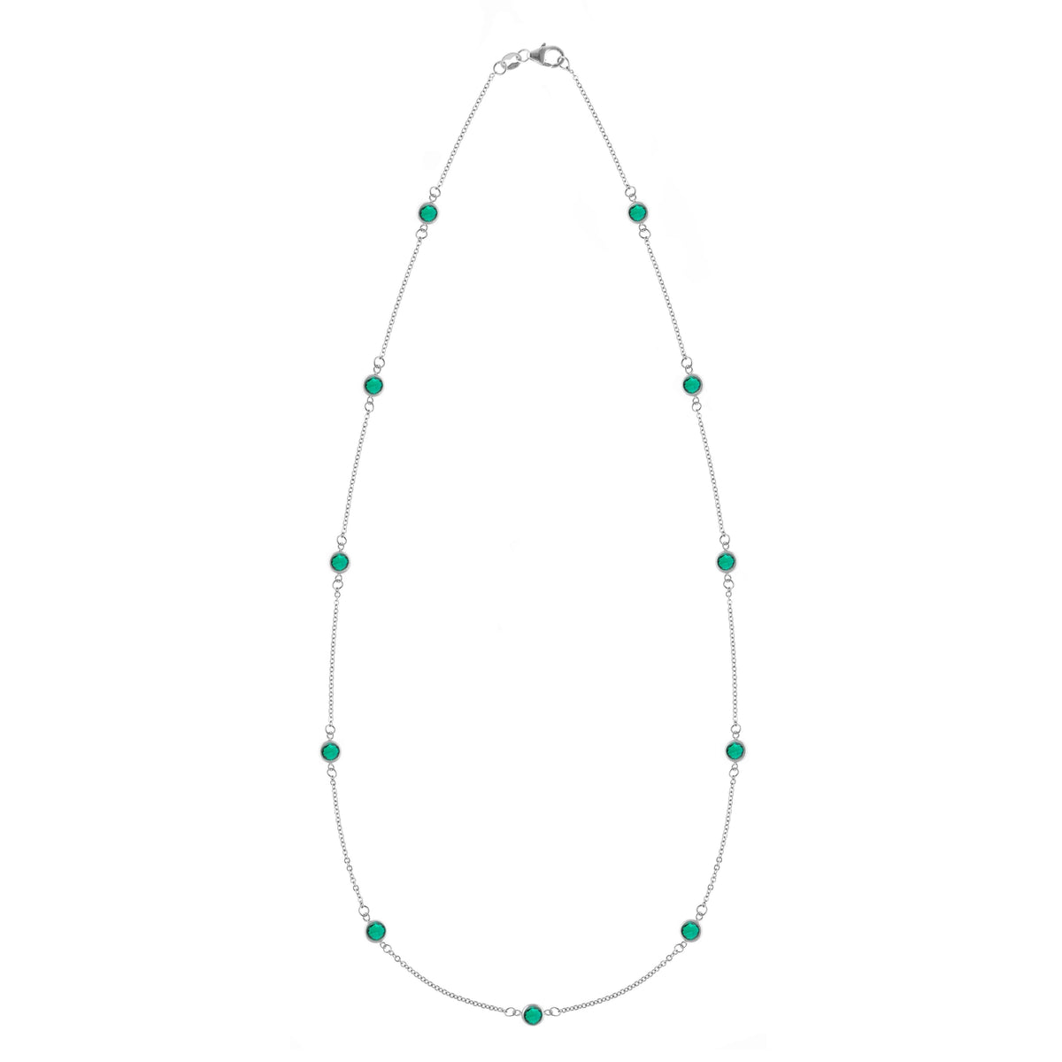 Bayberry 11 Emerald Necklace in 14k Gold (May)