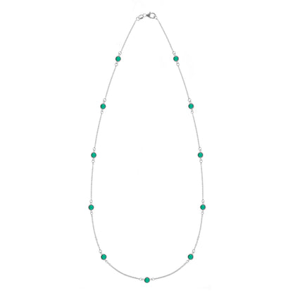Bayberry 11 Emerald Necklace in 14k Gold (May)