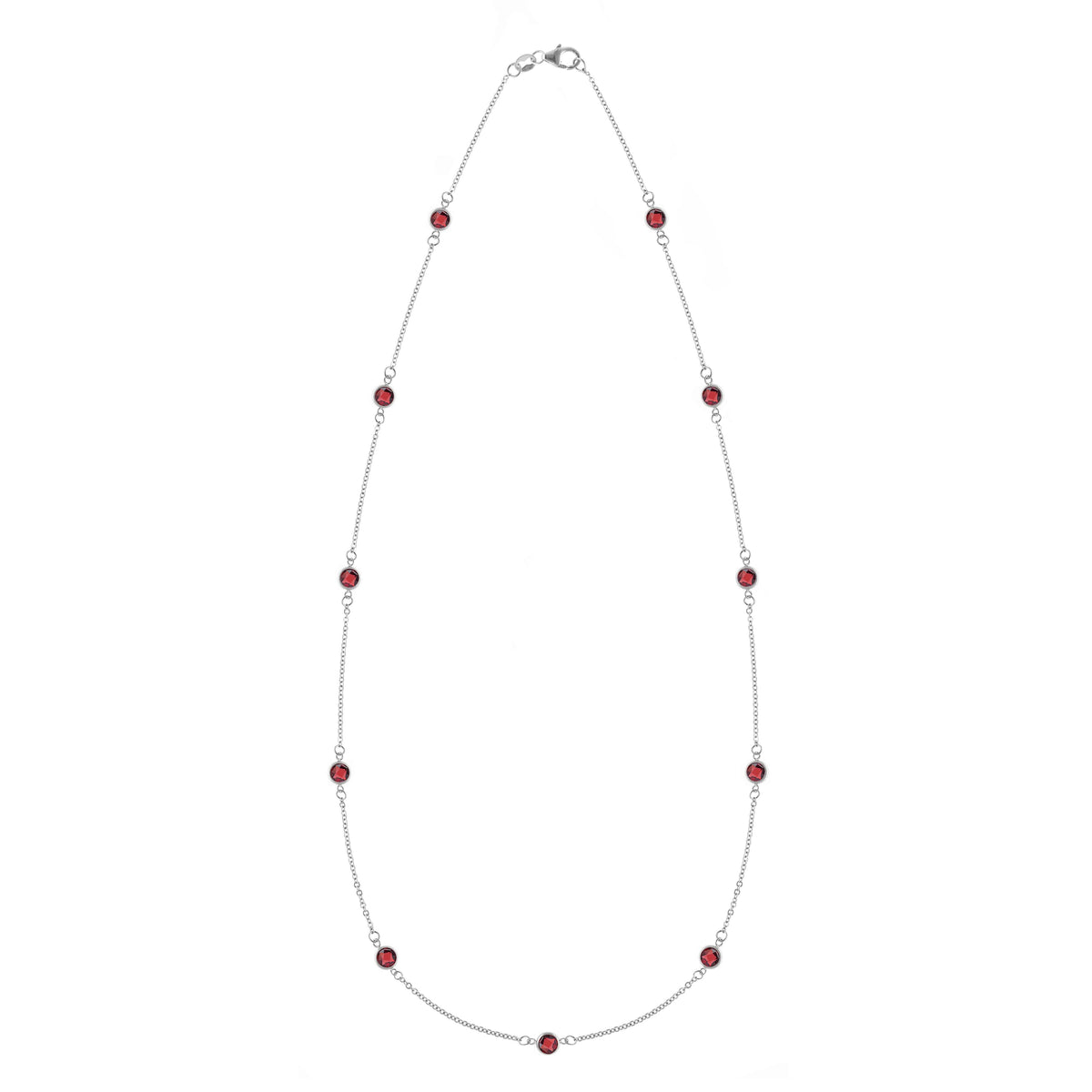 Bayberry 11 Garnet Necklace in 14k Gold (January)
