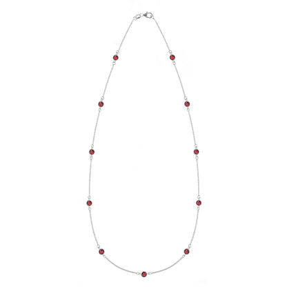 Bayberry 11 Garnet Necklace in 14k Gold (January)