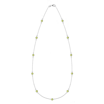Bayberry 11 Peridot Necklace in 14k Gold (August)