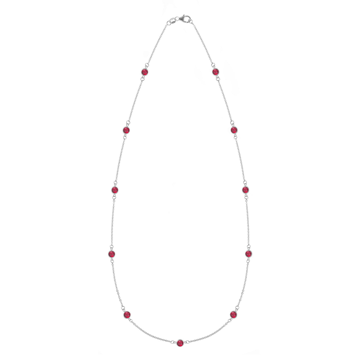 Bayberry 11 Ruby Necklace in 14k Gold (July)