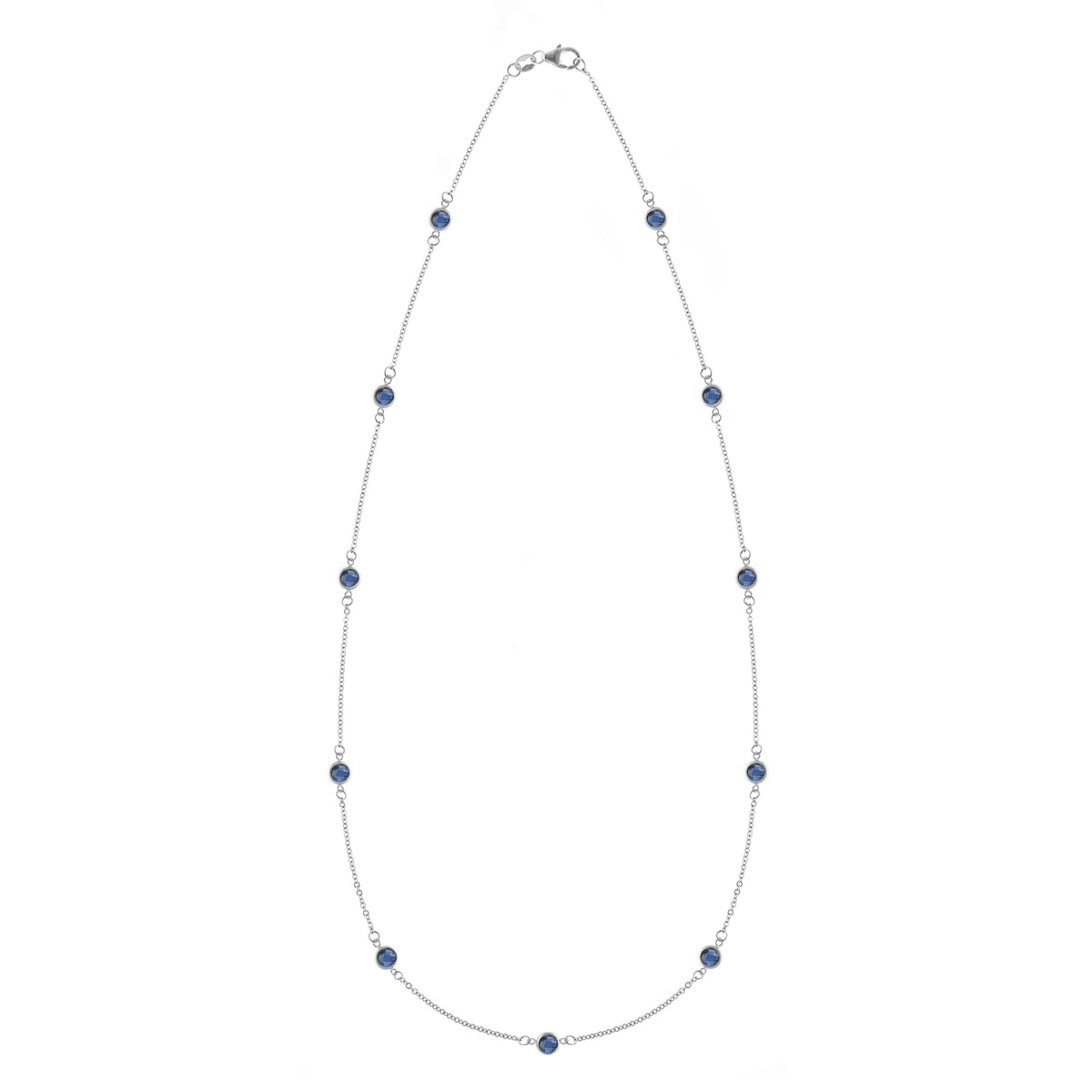 Bayberry 11 Sapphire Necklace in 14k Gold (September)